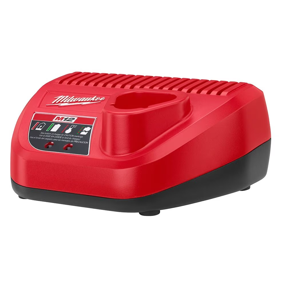 Milwaukee 48-59-2442SPC 12V M12 Lithium-Ion Extended Capacity (XC) 4.0 Ah REDLITHIUM Battery with Charger and Bag (2-Pack)