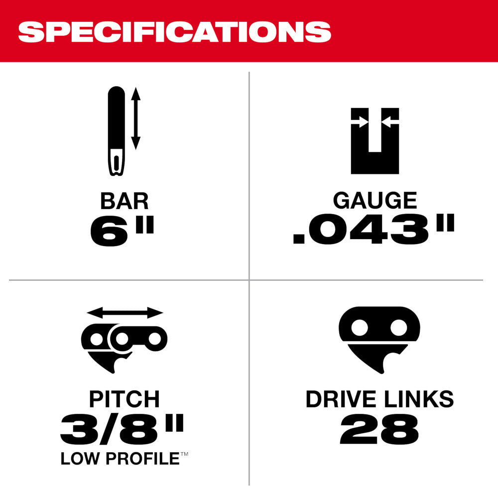 Milwaukee 49-16-2733 6in Guide Bar for HATCHET Pruning Saw