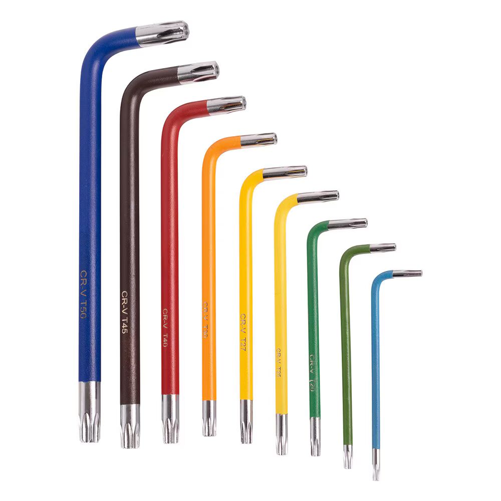 9-Piece Color-Coded Long Torx Hex Key Set