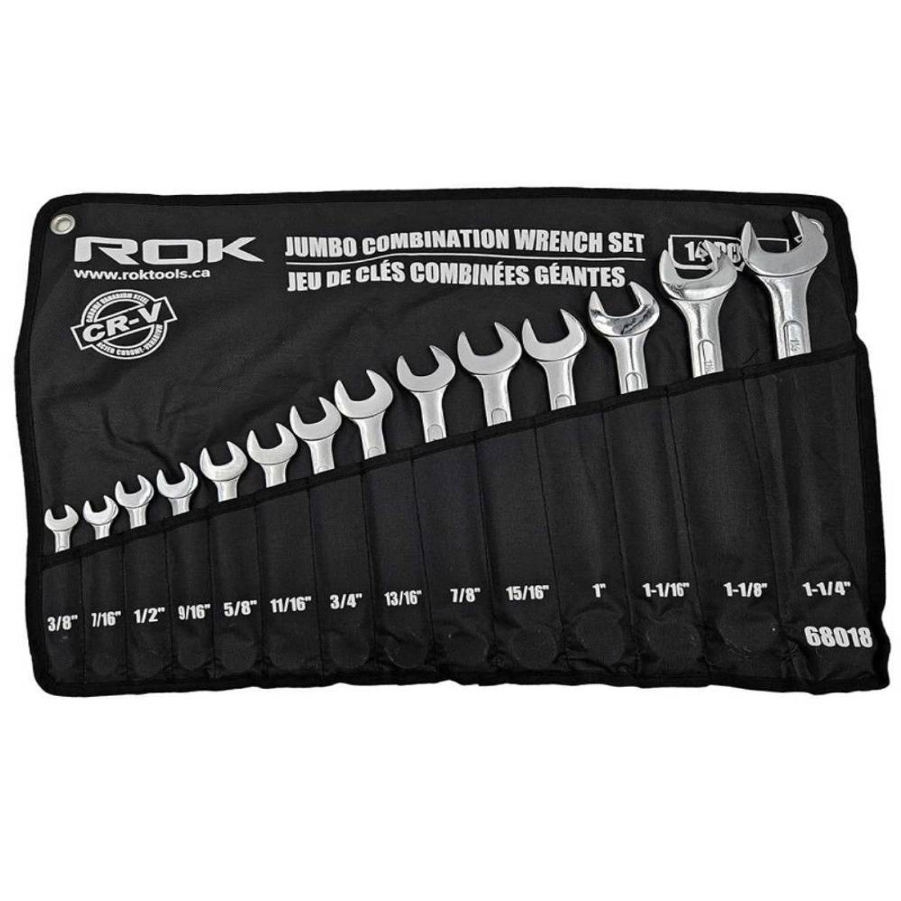 ROK 68018 14pc SAE Cr-V Jumbo Combination Wrench Set