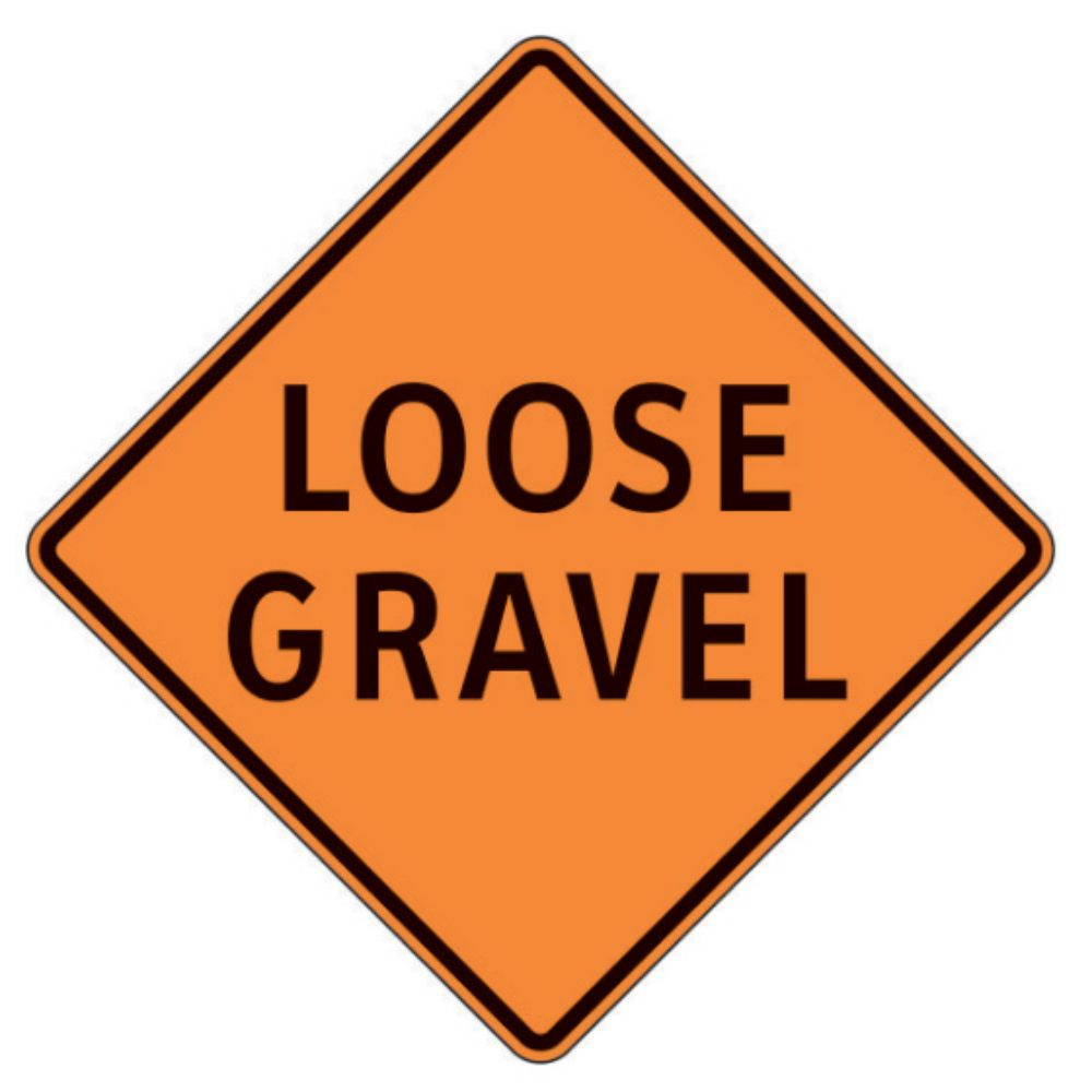 Loose Gravel Aluminum Sign - 75x75cm and 120x120cm