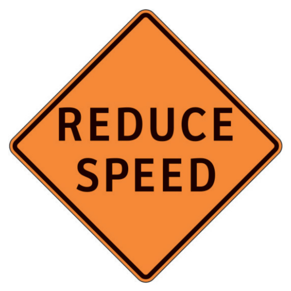 Reduce Speed Aluminum Sign - 75x75cm and 120x120cm