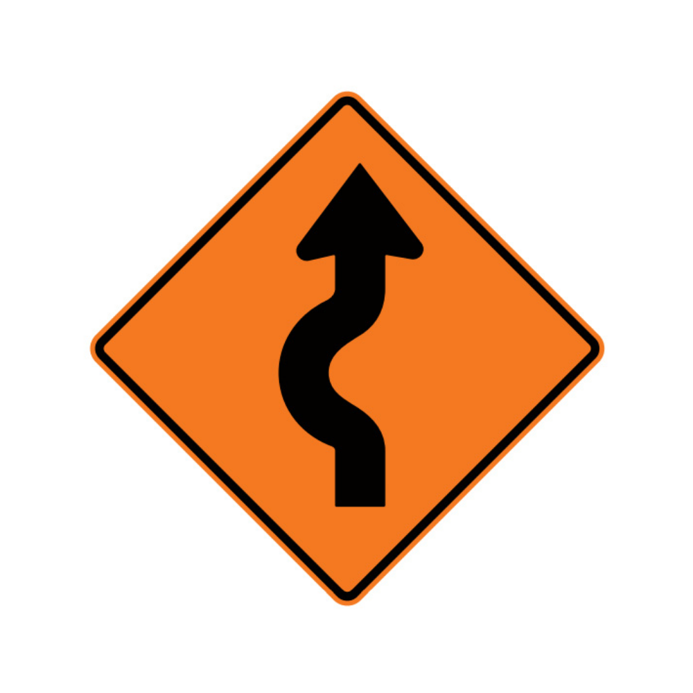 Diversion on Left (Symbol) Aluminum Sign - 75x75cm and 120x120cm