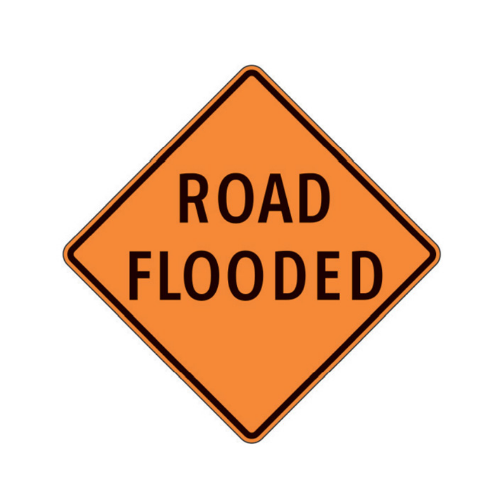 Road Flooded Aluminum Sign - 75x75cm and 120x120cm