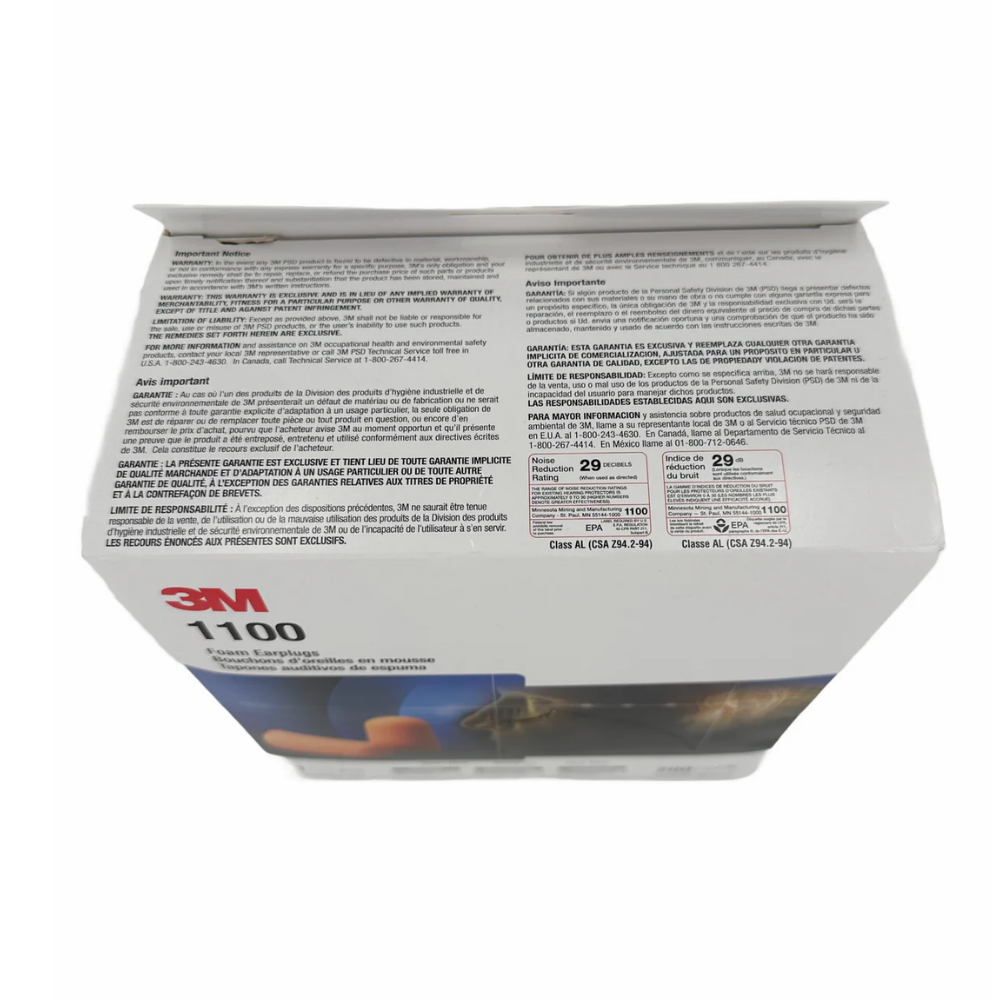 3M Ear Plugs (29 dB) with Tapered Edges, Uncorded (200 Per Box)