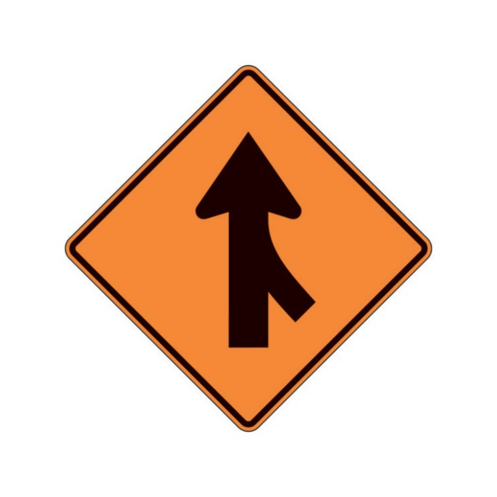 Merging Traffic Right (Symbol) Aluminum Sign - 75x75cm and 120x120cm