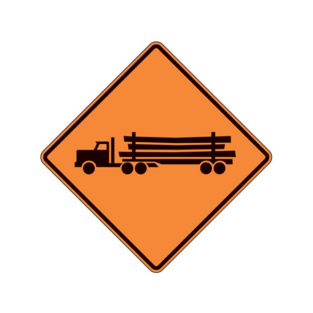 Logging Truck Entrance / Crossing Right (Symbol) Aluminum Sign - 75x75cm and 120x120cm