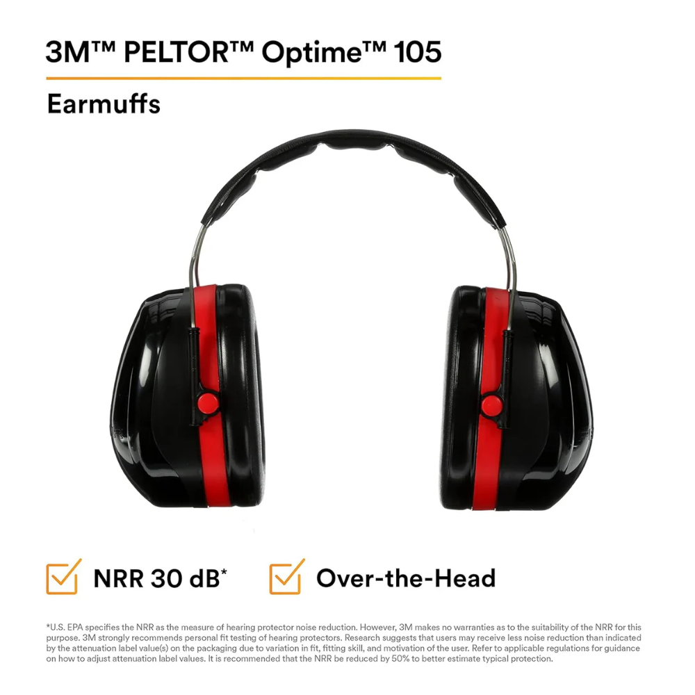 3M™ PELTOR™ Optime™ 105 Earmuffs, H10A, Over-the-Head