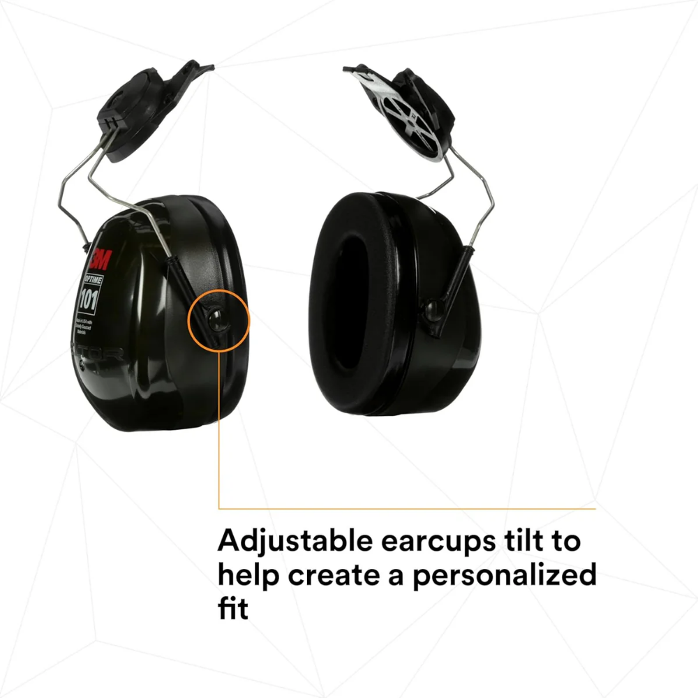 3M™ PELTOR™ Optime™ 101 Earmuffs, H7P3E, Hard Hat Attached