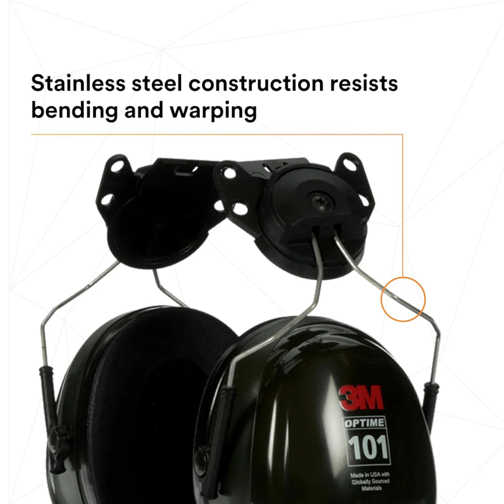 3M™ PELTOR™ Optime™ 101 Earmuffs, H7P3E, Hard Hat Attached