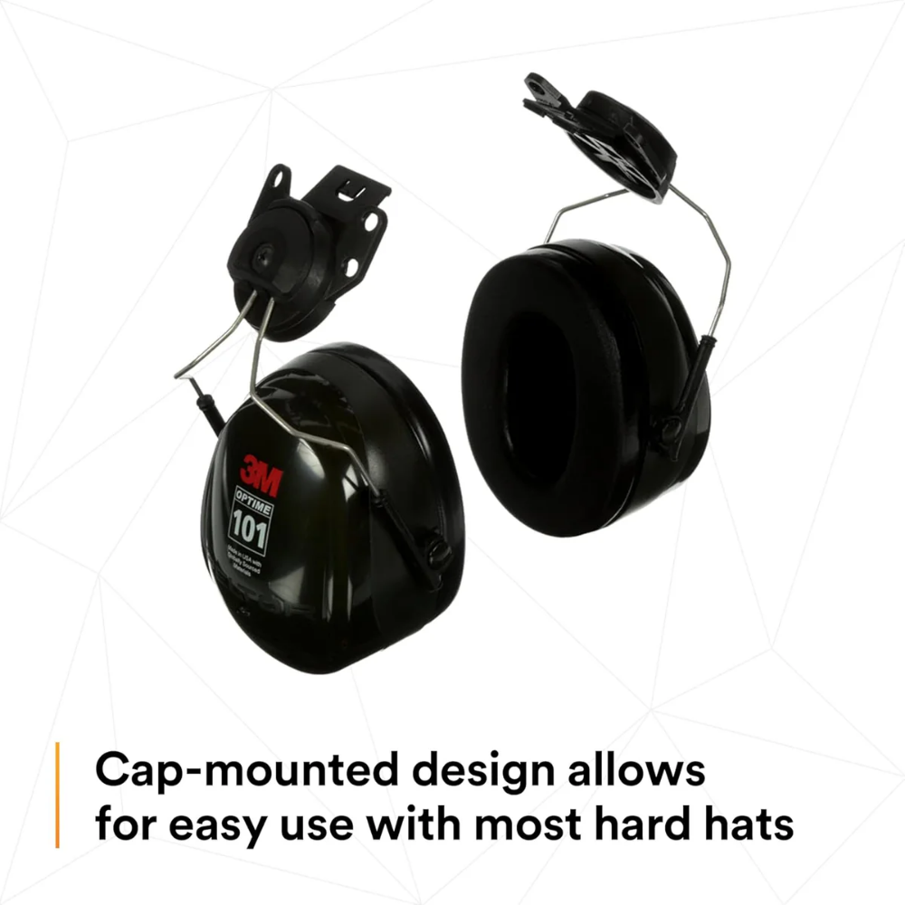 3M™ PELTOR™ Optime™ 101 Earmuffs, H7P3E, Hard Hat Attached