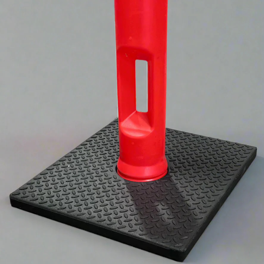 44” High-Visibility Delineator Post with Recycled Rubber Base