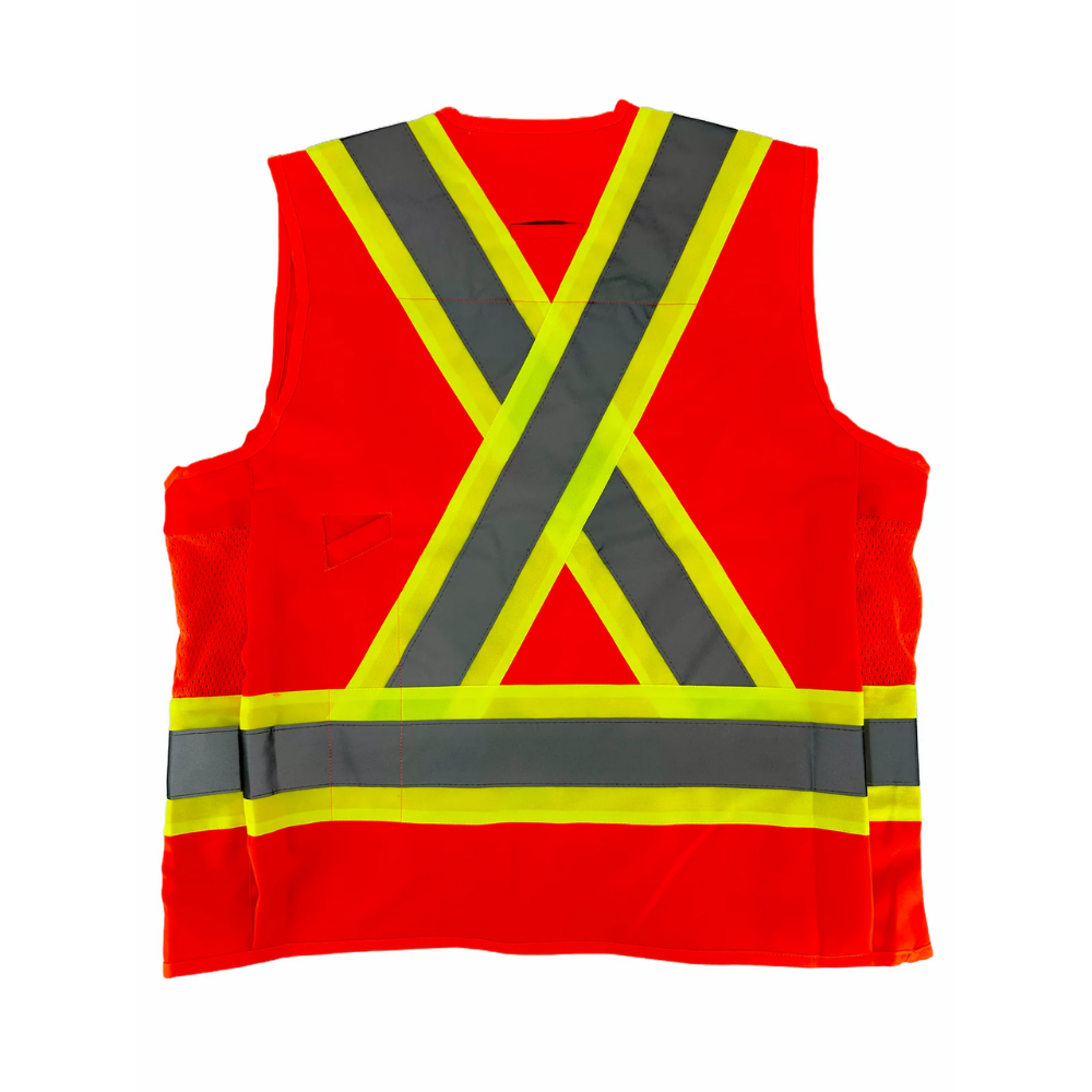 LEO Surveyors Vest, Polyester (ORANGE) with Reflective Tape