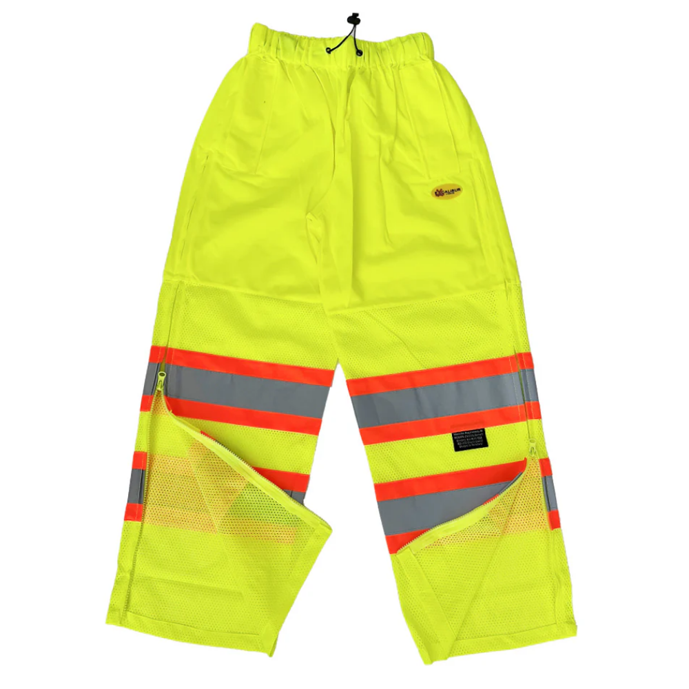 LEO Hi-Viz Traffic Pants (YELLOW) Mesh with Reflective Tape