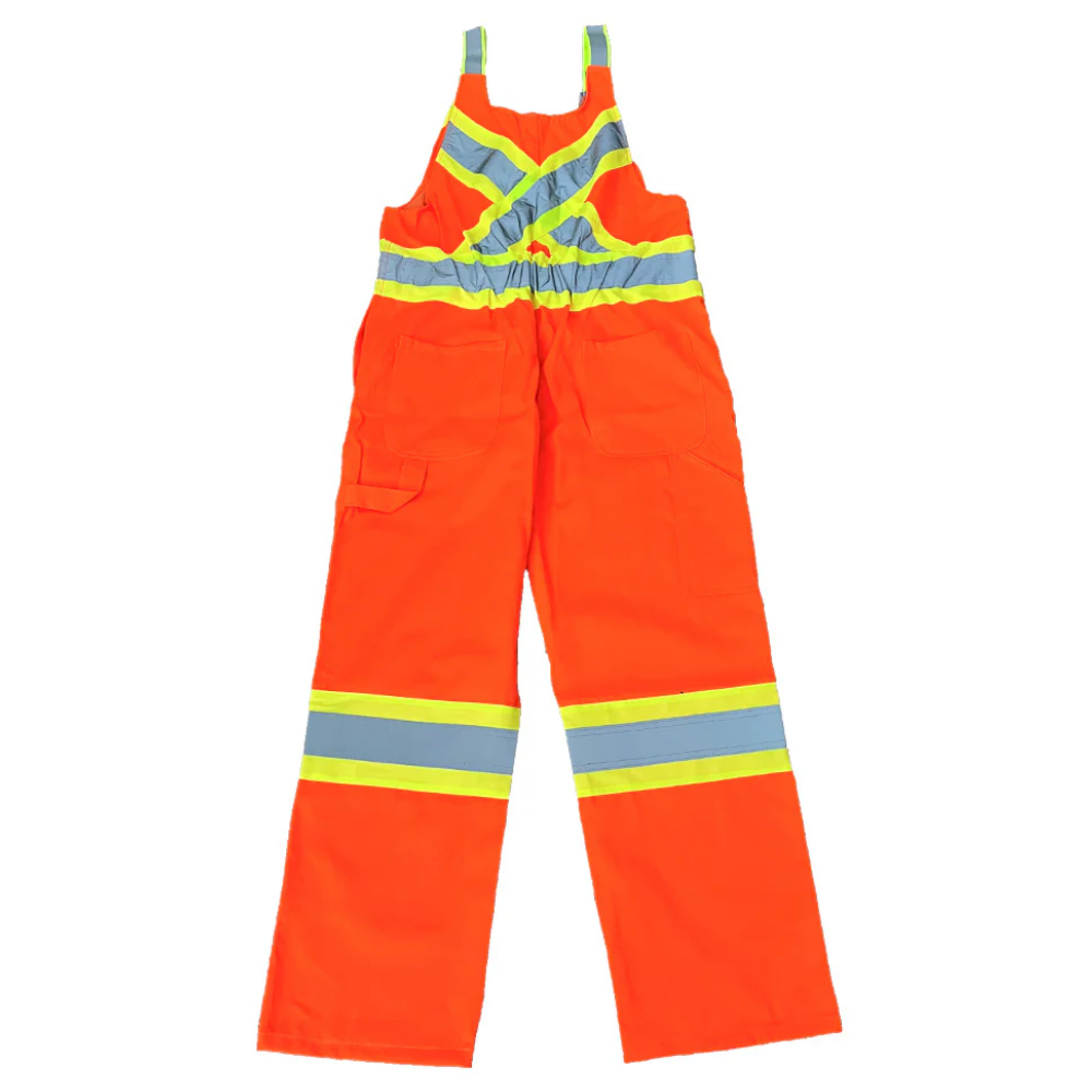 LEO Bib Overalls (Orange) with 4-inch Reflective Striping