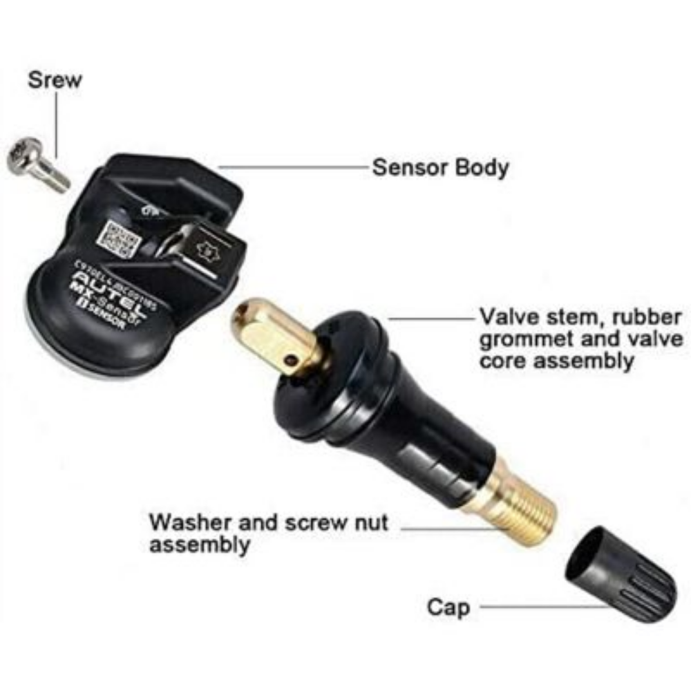 Autel MX-Sensor 1-Sensor – Universal Programmable TPMS (315MHz + 433MHz) with Press-in Rubber Valve Stem