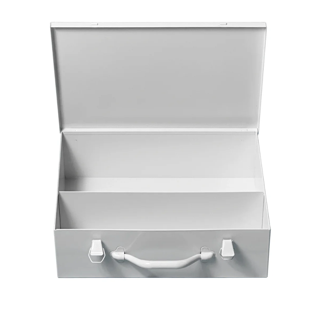 LEO Metal Box (7FX) with Partition 16.5x15x4.5 inch - White