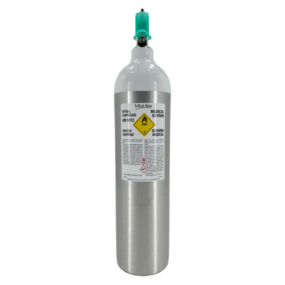 LEO Oxygen Cylinders – Aluminum "D" (M-15) and "E" (M-24) Filled with Oxygen