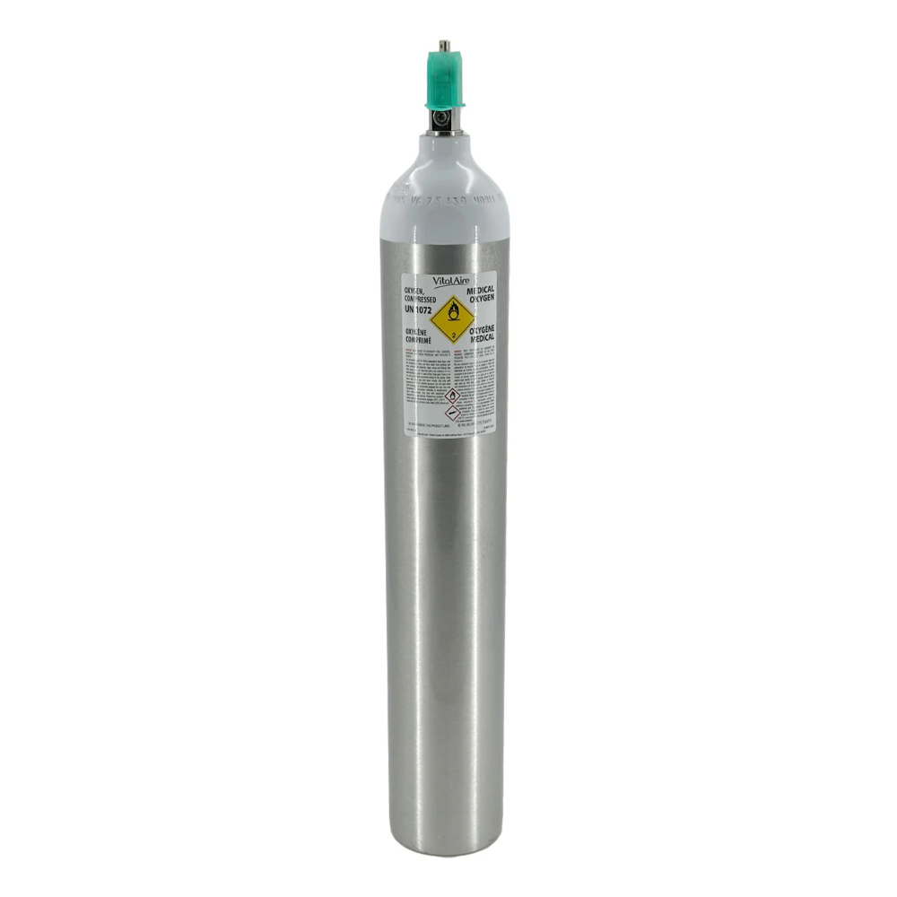 LEO Oxygen Cylinders – Aluminum "D" (M-15) and "E" (M-24) Filled with Oxygen