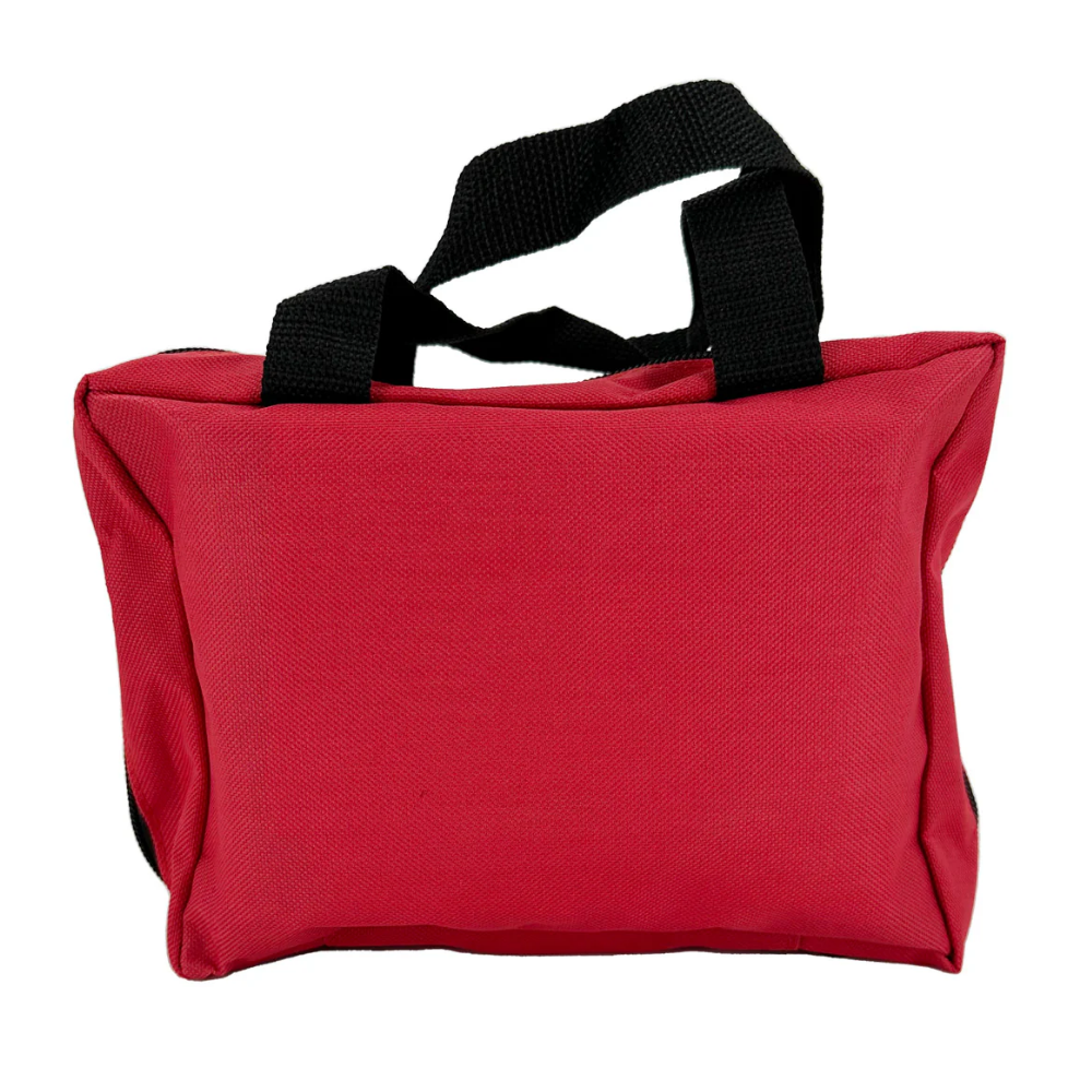 LEO Red Nylon First Aid Bag with Card Slot – Compact & Durable (21 x 7 x 18 cm)