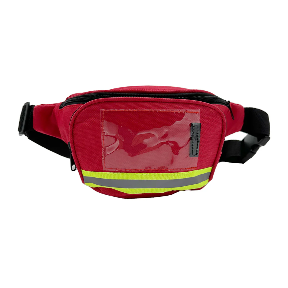 LEO Bag, Red Nylon Fanny Pack with Card Slot F/ First Aid Kits