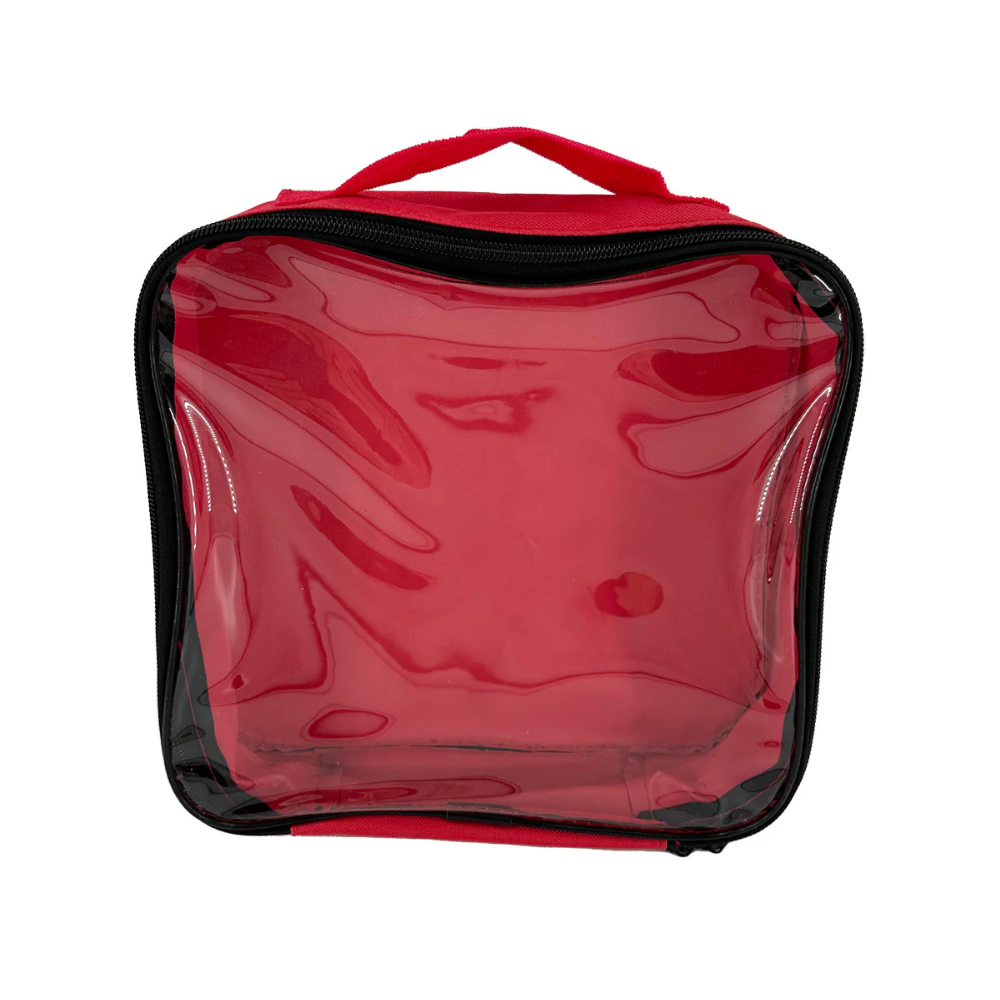 LEO Bag, Red Nylon with Clear Front