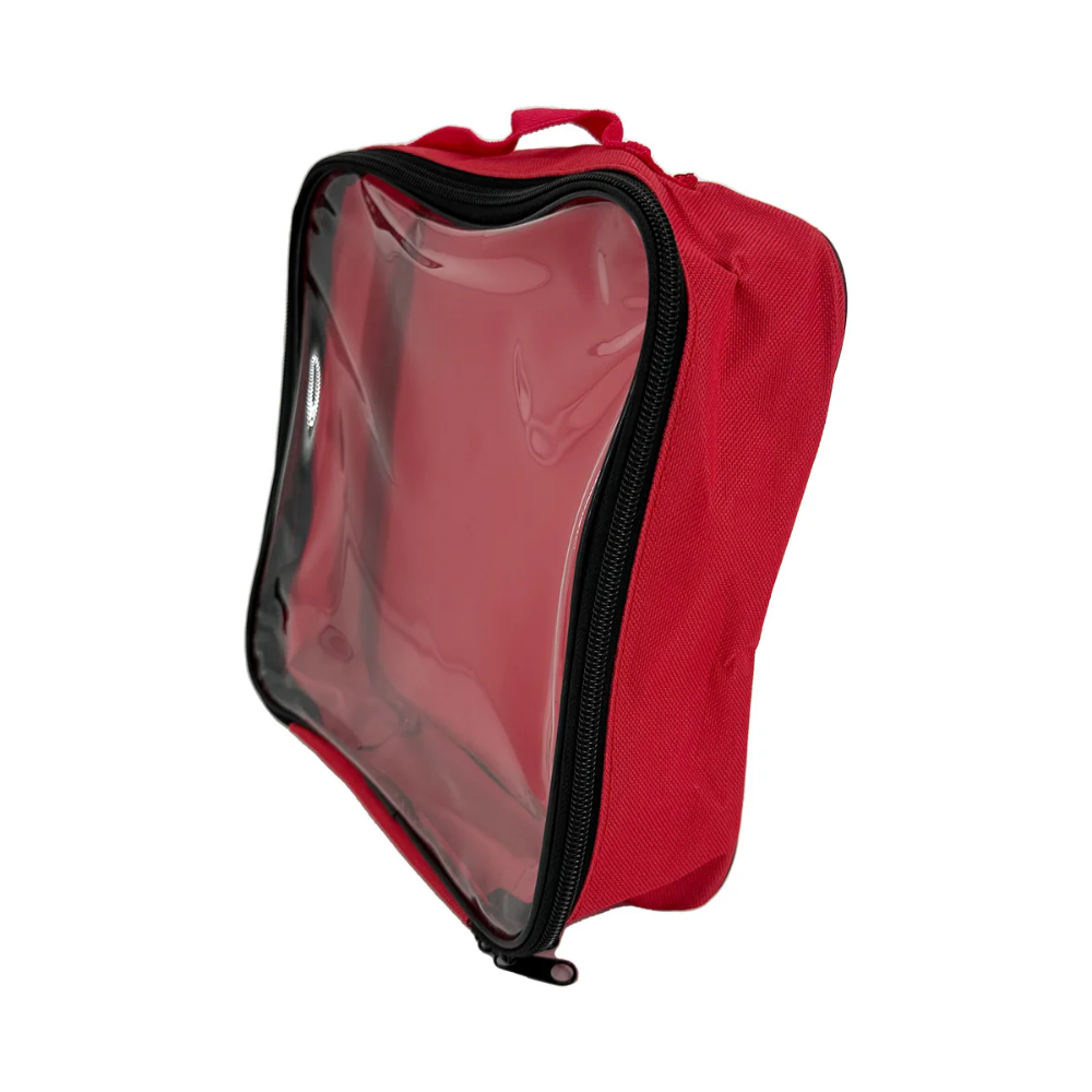 LEO Bag, Red Nylon with Clear Front