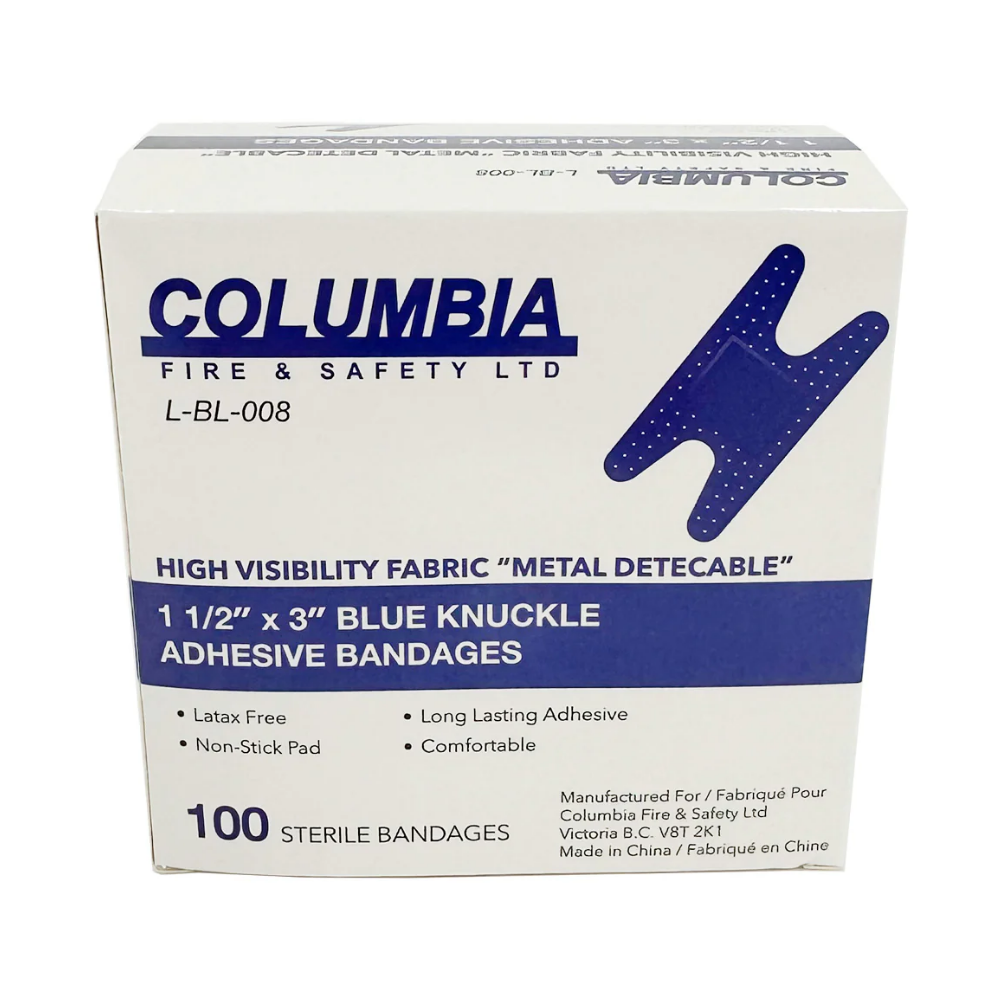 LEO Bandaids ( KNUCKLE ) Blue Metal Detectable - 100Pcs./Box