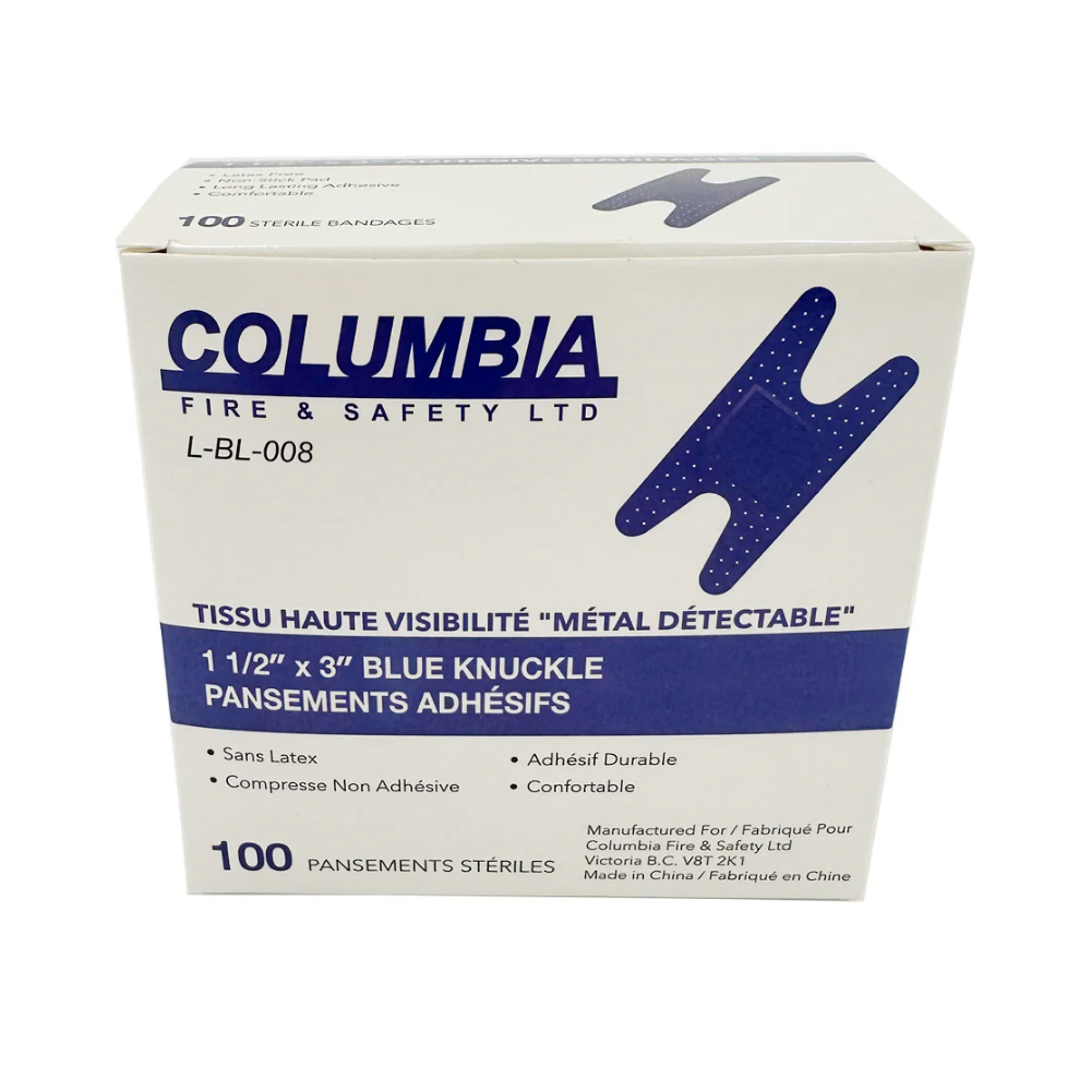 LEO Bandaids ( KNUCKLE ) Blue Metal Detectable - 100Pcs./Box