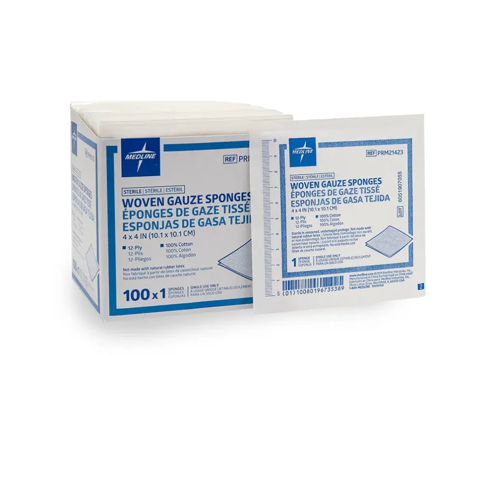 Sterile Gauze Dressings provide maximum absorbency for large wounds. 12-ply, 100% cotton material ensures safe, lint-free healing. Buy bulk packs now!