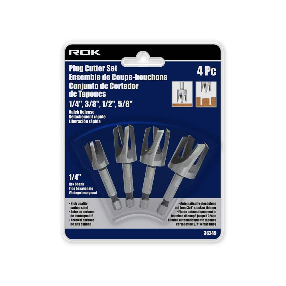 ROK 36249 4pc Tapered Plug Cutter Set