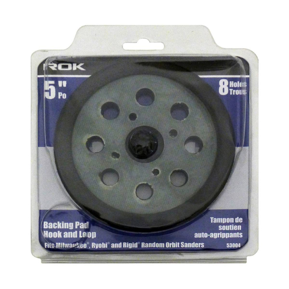ROK 53004 5in Replacement Hook & Loop Backing Pad with 4 Mounting Holes
