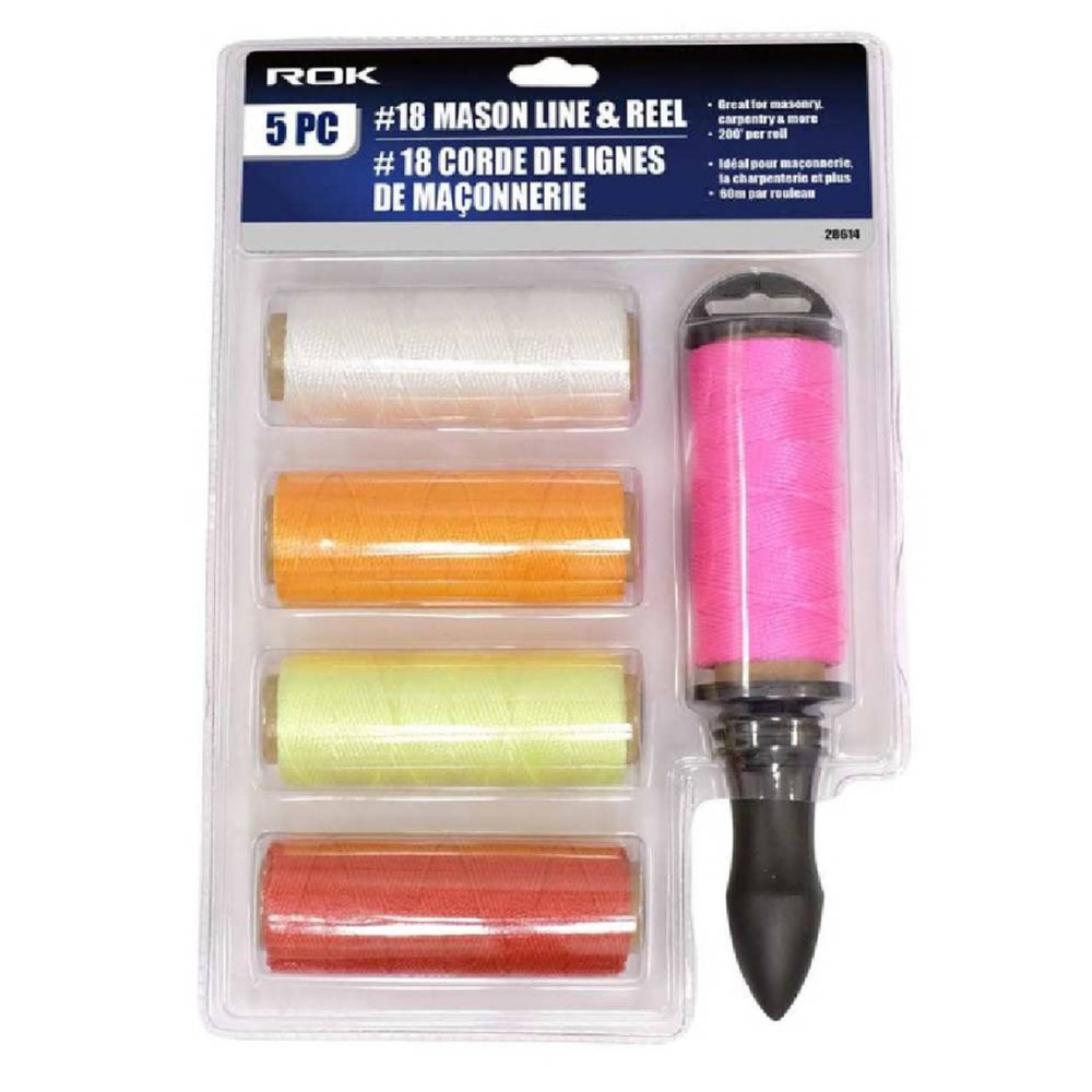 ROK 28614 Hi-Vis Mason Line Reel - 5pc