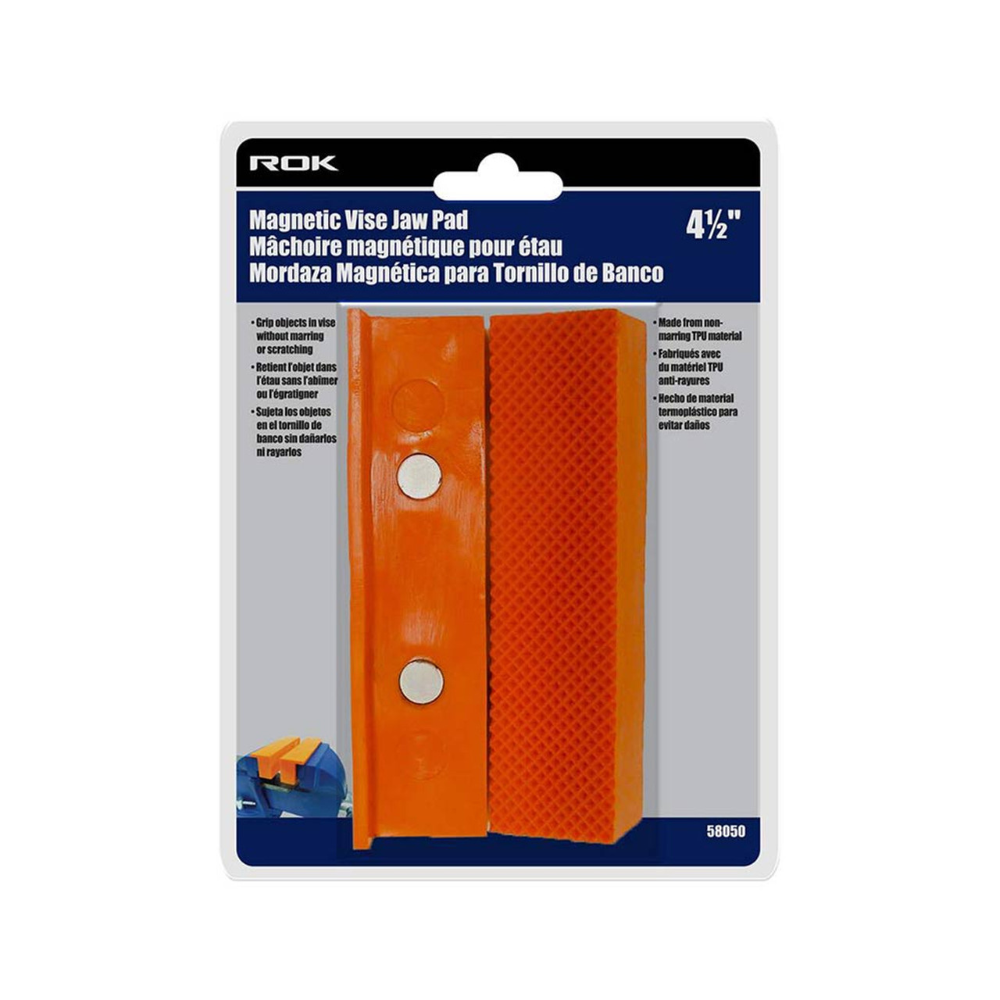 ROK 58050 2pc 4-1/2in Magnetic Vise Jaw Pad Set