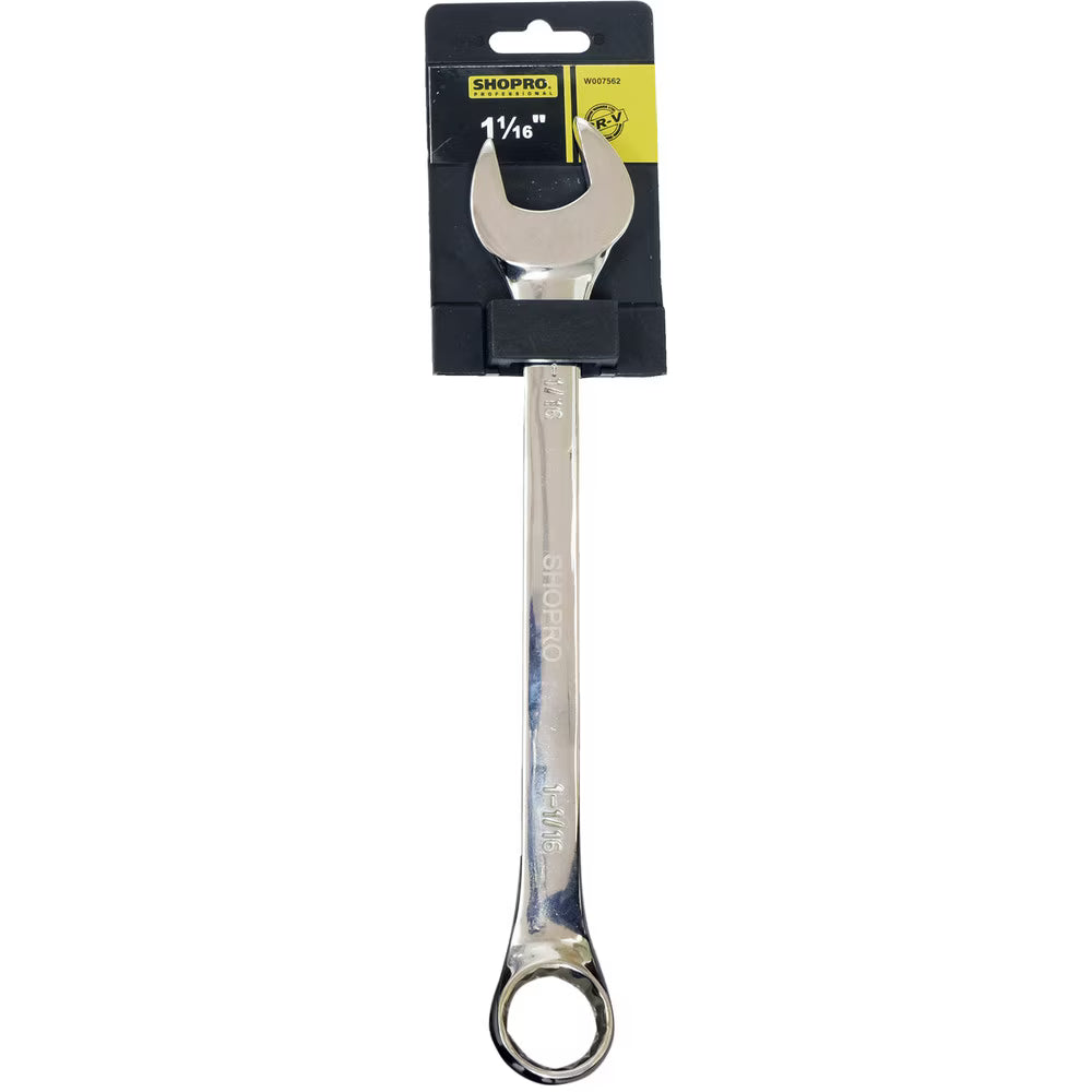 1-1/16-Inch Combination Wrench | Chrome Vanadium Steel Open-End and Box-End Hand Tool