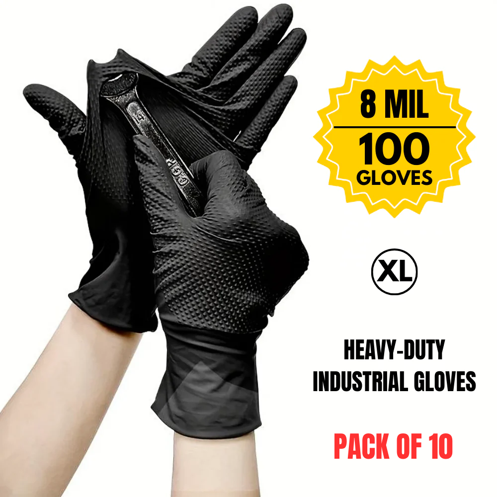 BALANCED Ultra Fort Black Nitrile Gloves, 8 mil, 100pcs per Box