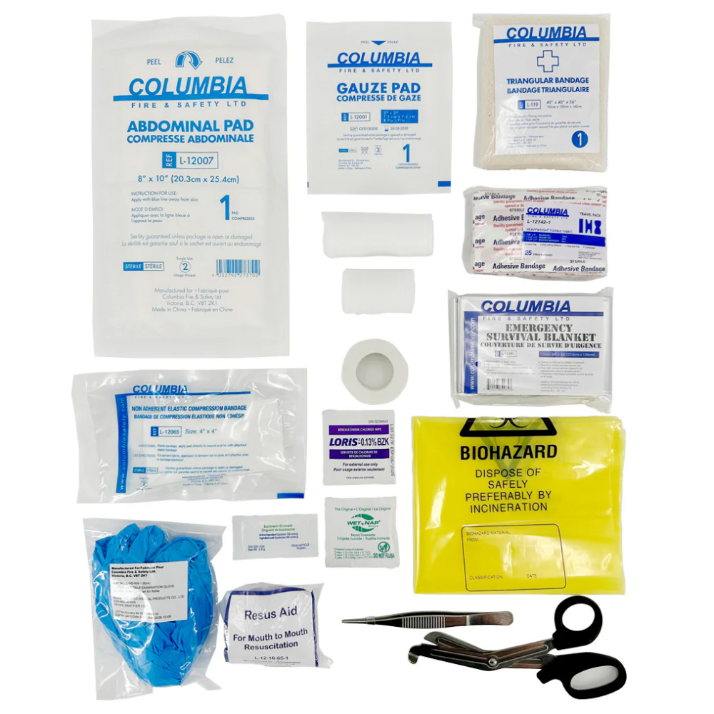 CSA Type 2 Basic Small First Aid Kit Contents with Columbia Medical Supplies