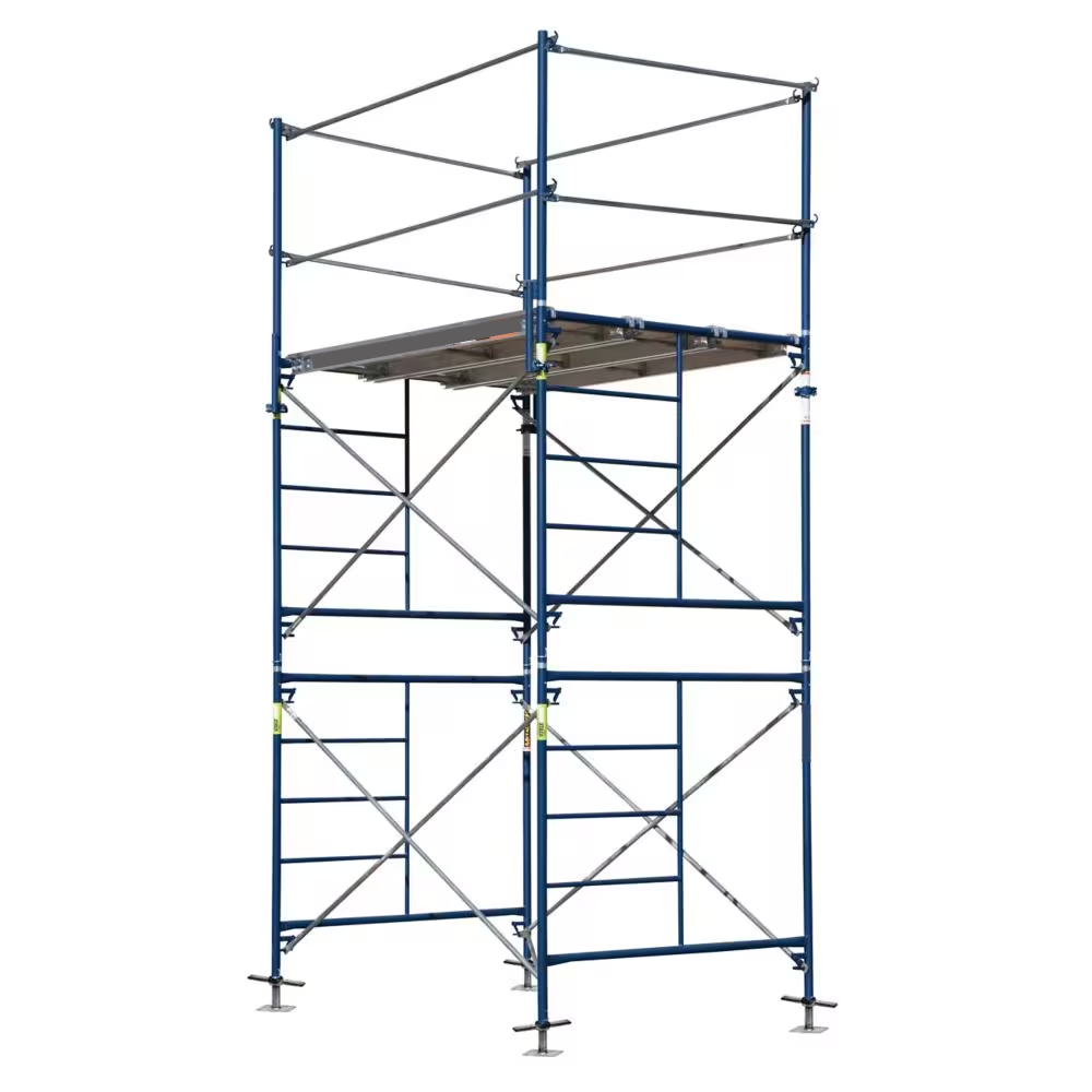 2-Story Fixed Scaffold Tower, Size 10 ft. x 5 ft. x 7 ft.