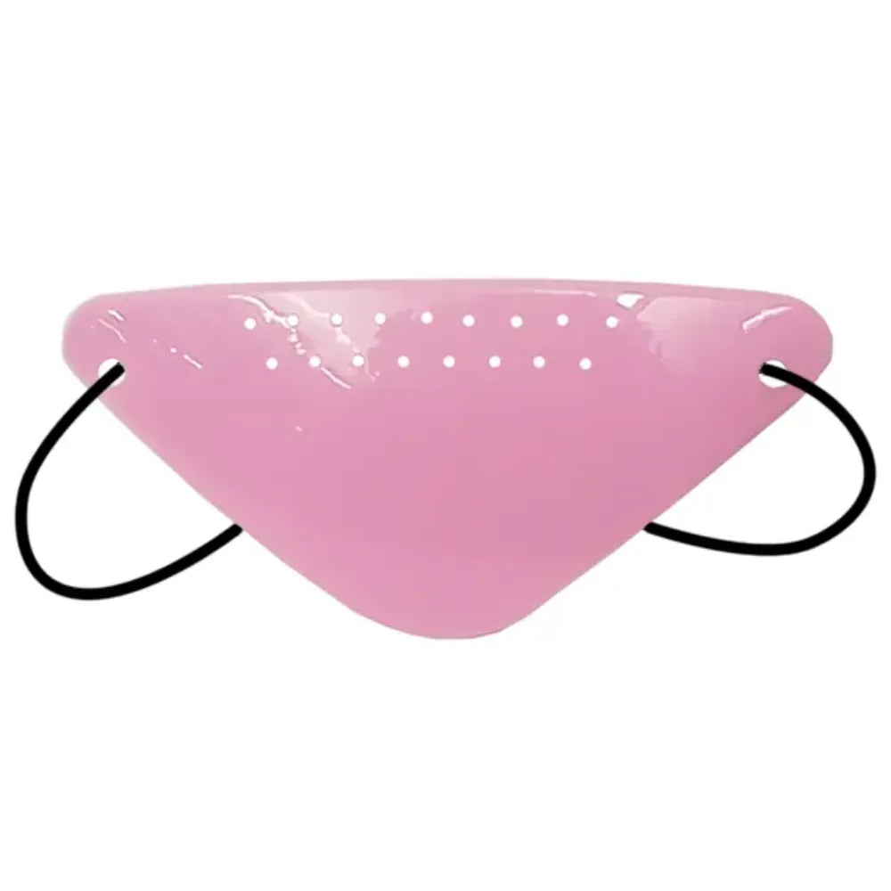 Clear Plastic FSEYESHIELD Eyeshield featuring multiple ventilation holes and an adjustable black elastic head strap for secure post-surgical eye protection.