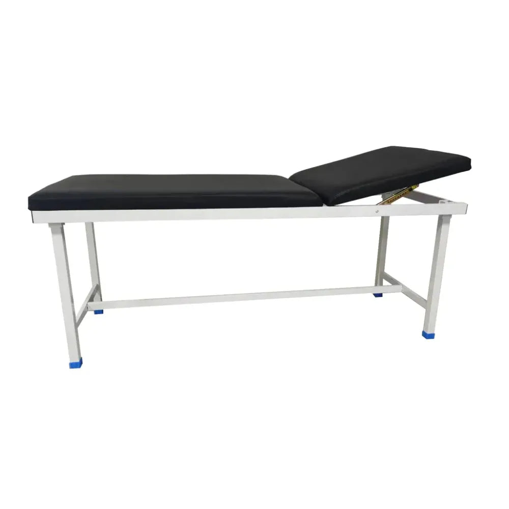 Professional Heavy FSFABED-HD Duty First Aid Bed featuring a reinforced black steel frame and a thick padded examination surface for industrial medical rooms.