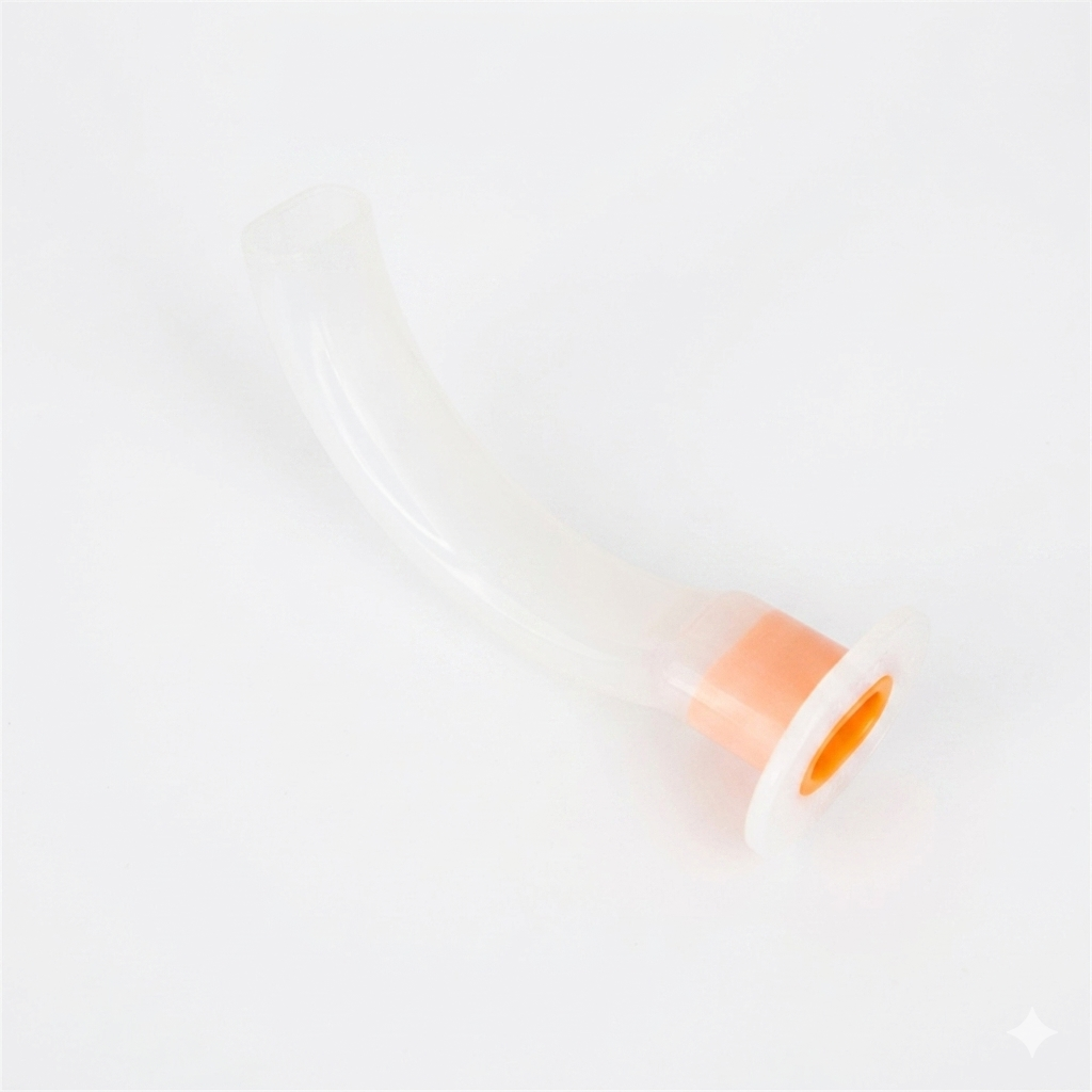 Orange Size 6 Guedel oropharyngeal airway, 110mm, for adult emergency airway support.