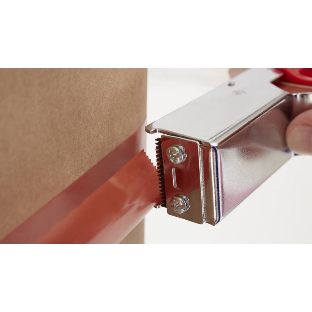 Orange Strapping Tape 4287 48MM Applied on Box with Tape Gun