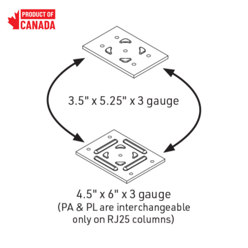 MiTek PKA 3.5" x 5.25" x 0.25" Plate Kit A