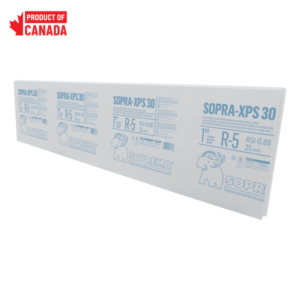 SOPREMA SOPRA-XPS 30 XPS Insulation Board | 1" x 2' x 8' | Shiplap