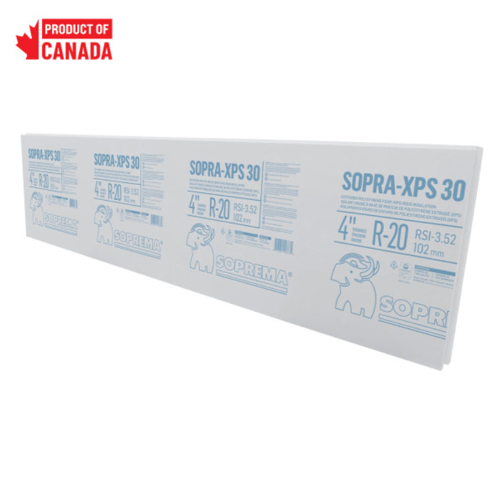 SOPREMA SOPRA-XPS 30 XPS Insulation Board | 4" x 2' x 8' | Shiplap