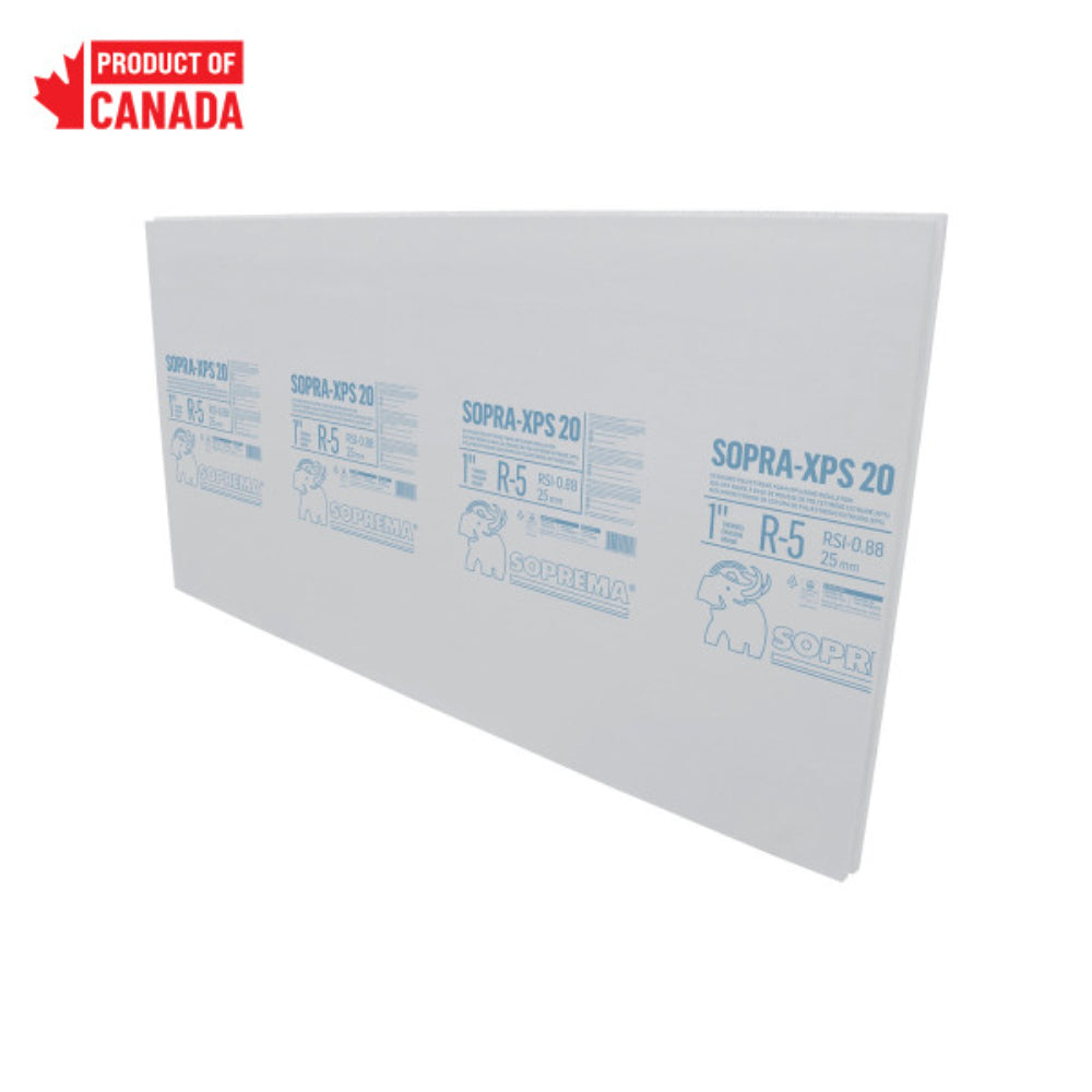 SOPREMA SOPRA-XPS 20 XPS Insulation Board | 1" x 4' x 8' | Shiplap