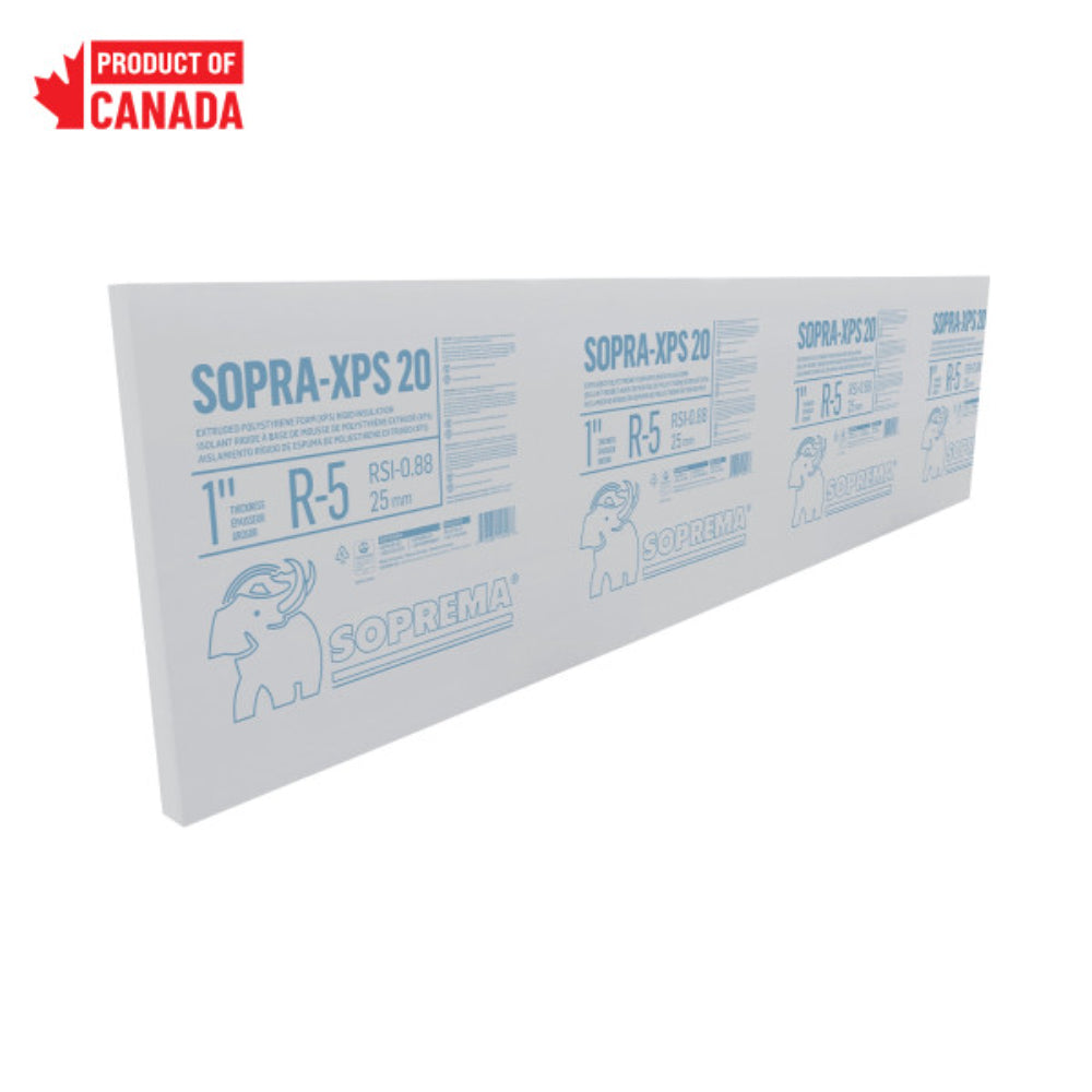SOPREMA SOPRA-XPS 20 XPS Insulation Board | 1" x 2' x 8' | Square Edge