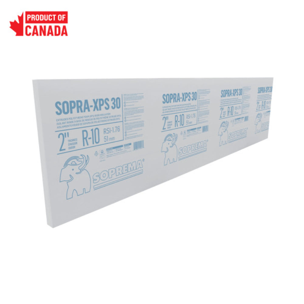 SOPREMA SOPRA-XPS 30 XPS Insulation Board | 2" x 2' x 8' | Square Edge