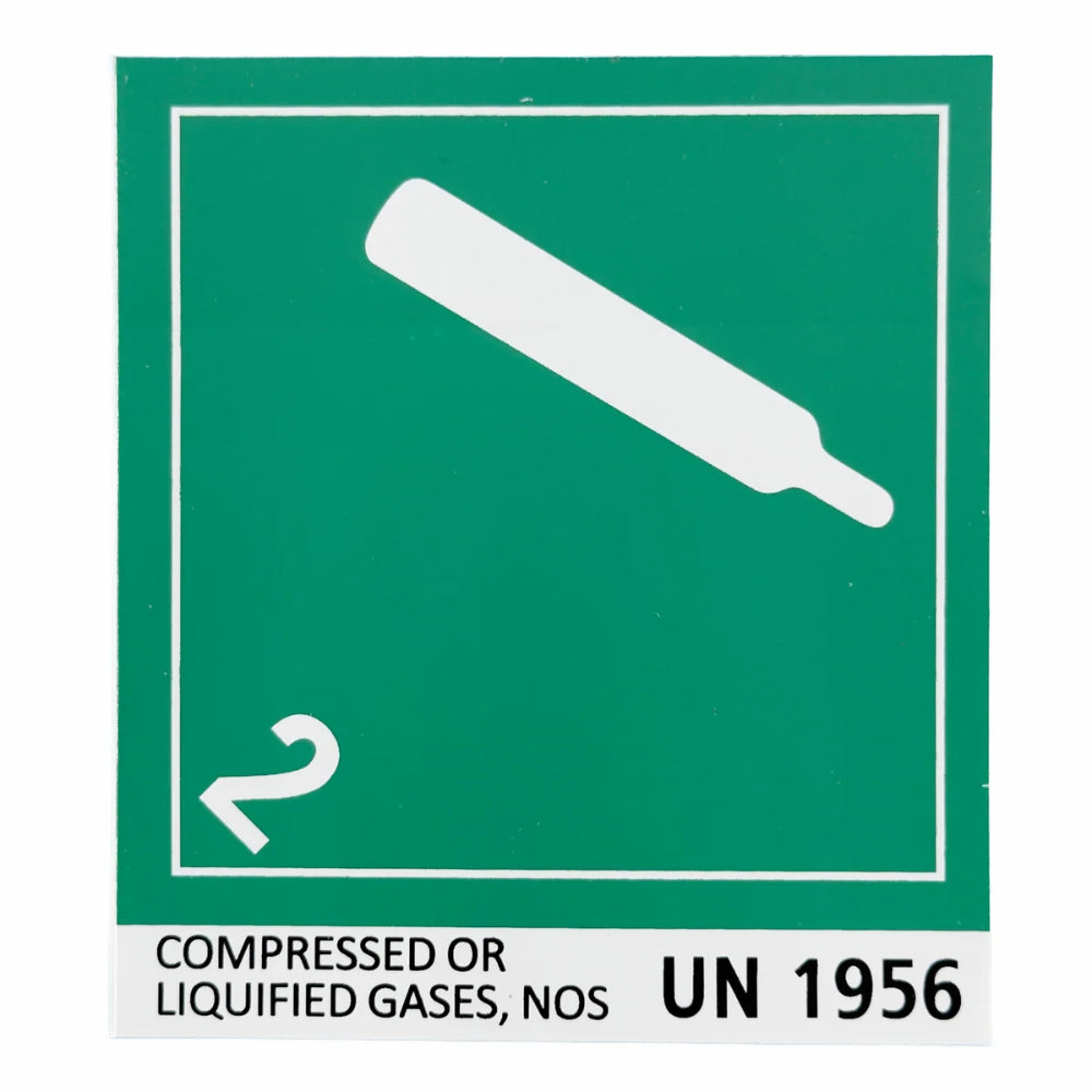 Class 2.2 Placard Label | Compressed & Liquefied Gases UN 1956 | 4" × 4"