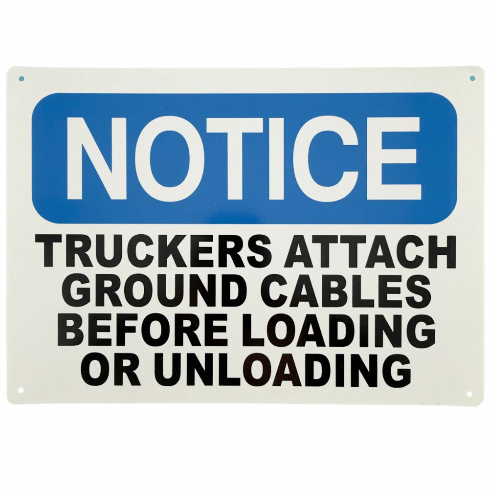 Truckers Attach Ground Cable Notice | Grounding Safety Sign